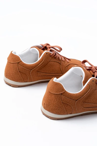 RS-01 Bej Süet İnce Taban Günlük Spor Ayakkabı - 6