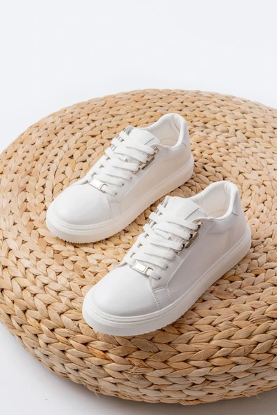 P-910 Bej Bağcıklı Taban Dikişli Günlük Kadın Spor - 8