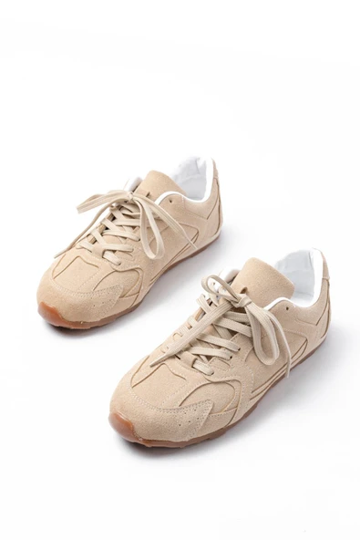 RS-01 Bej Süet İnce Taban Günlük Spor Ayakkabı - 7