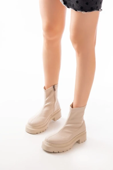 236-2011 Siyah Streç Fermuarlı Günlük Kadın Bot - 11