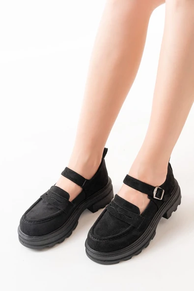 745-771 Siyah Rugan Günlük Yüksek Tabanlı Loafer Ayakkabı - 11