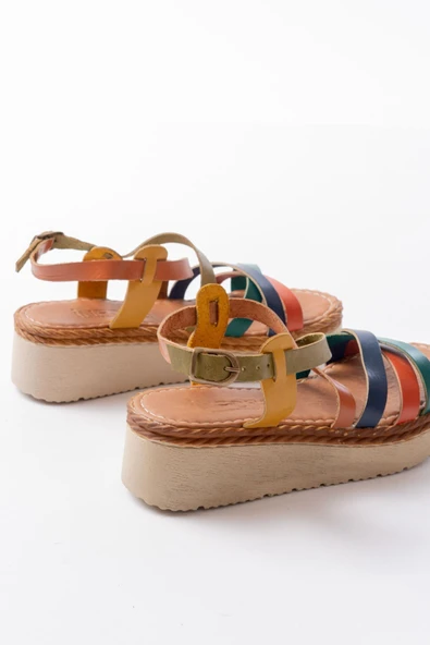 730-153 Multi Ortopedik Hakiki Deri Dolgu Kadın Sandalet - 5