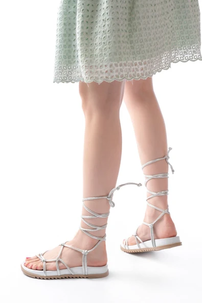 1001-1001 Fuşya Multi Bilekten Bağcıklı Kadın Sandalet - 10