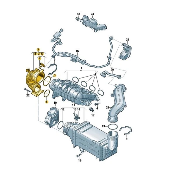 Audi A3 S.back 2021-2025 1.5TSi DPCA Emme Manifold Borusu 04E145641A - 3