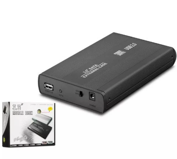 HADRON HDX1753 HDD KUTUSU USB2.0 METAL SATA 3.5" SİYAH ürün görseli 1