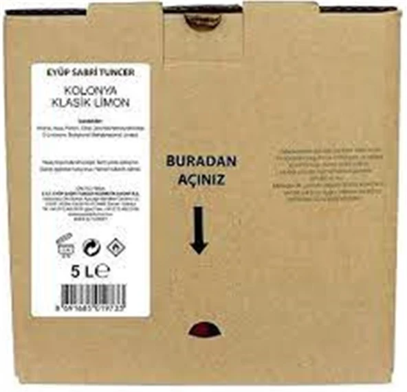 Eyüp Sabri Tuncer 5lt Limon  Kolonyası (5lt Bag IN Box Endüstriyel) ürün görseli 1