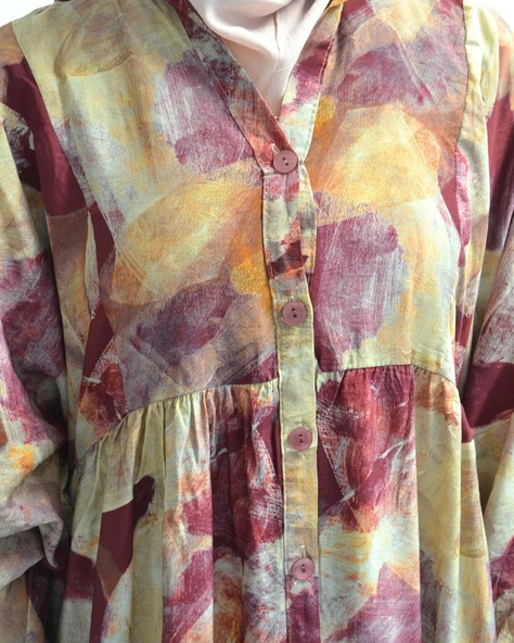 Kadın Modal Tesettür Elbise – Paisley Desenli – Rahat Kalıp – 135 cm Boy – 1-2 Beden - 6