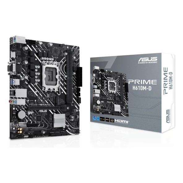 Asus Prime H610M-D DDR5 (5600MHz)OC M.2 VGA/HDMI PCIe 4.0 1700P mATX Anakart ürün görseli 1