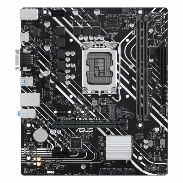 Asus Prime H610M-D DDR5 (5600MHz)OC M.2 VGA/HDMI PCIe 4.0 1700P mATX Anakart - Resim 2