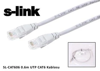 S-link SL-CAT606 cat6 0.60mt Gri Utp Patch Kablo - Resim 2