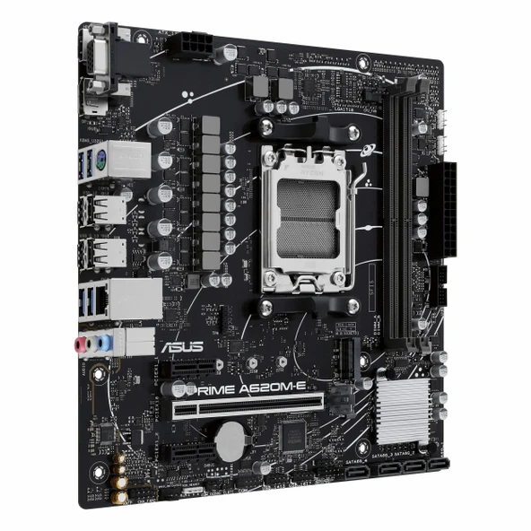 Asus Prime A620M-E CSM DDR5 (6400MHz)OC M.2 VGA/HDMI/DP PCIe 4.0 AM5 mATX Anakart - Resim 3