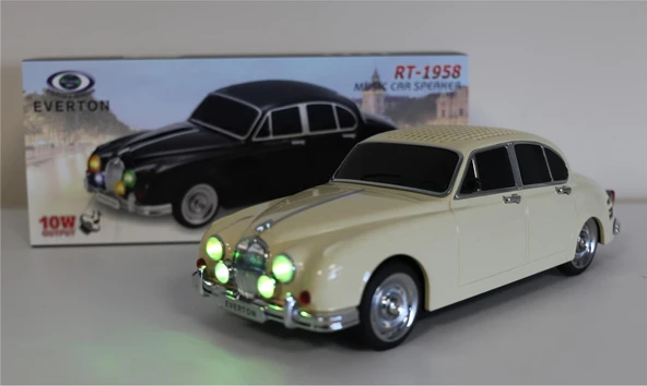 EVERTON RT-1958 Bej Arabalı  Bluetooth Fm-Usb-Tf-Aux Şarjlı Nostaljik Radyo - 1