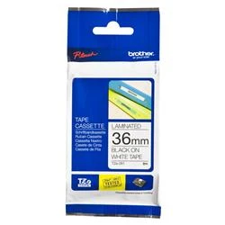 Brother TZE-261 36 mm Beyaz Üzerine Siyah Lamina  8 Metre - Resim 2