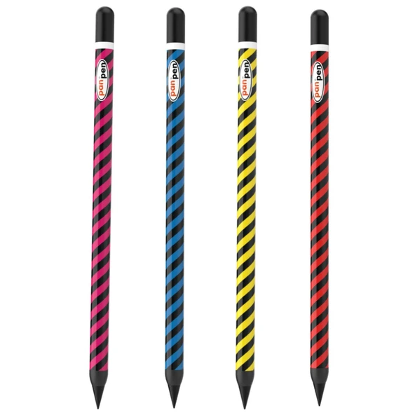 Panda Panpen Çizgili Neon Serisi Bitmeyen Kurşun Kalem (PAN722) 1 Adet ürün görseli