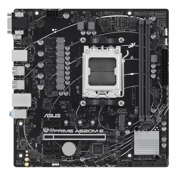 Asus Prime A620M-E CSM DDR5 (6400MHz)OC M.2 VGA/HDMI/DP PCIe 4.0 AM5 mATX Anakart - Resim 2