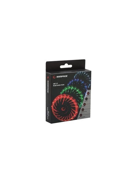 Rampage JBT-21 120-120-25mm 21adet RGB Ledli Kasa Fanı - 3