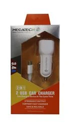 Megatech T05 2Usb 3.4A Beyaz Araç Çakmaklık Şarj Cihazı - Resim 2