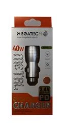 Megatech T05-M24 Re Gri 3.4A 40W Usb Çelik Araç Şarj Aleti - Resim 2