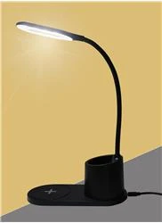Elba HT-513 Siyah TypeC 10W Kablosuz Şarj Cihazı Kalemlikli Masa Lambası - 2