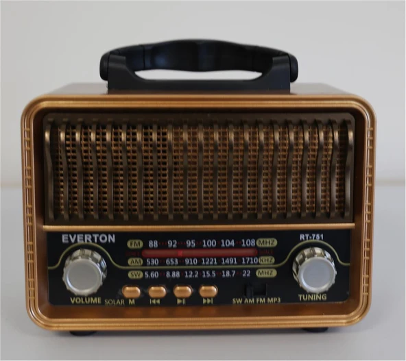 Everton Rt-751 -Fm-Am-Sw-Usb-Tf Card-Aux Nostaljik Radyo Solar (Güneş Paneli) - Resim 2