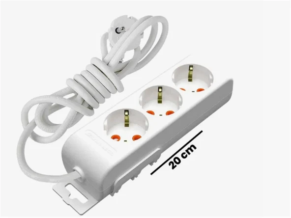 Mutlusan Rı-Tech 3lü 1mt Topraklı  Grup Priz  (001 175 310002 01 00) ürün görseli 1