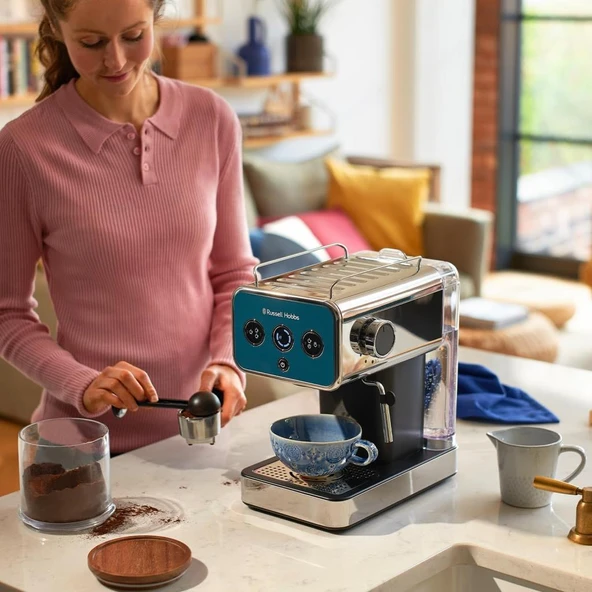 Russell Hobbs Distinctions 26451-56 Okyanus Mavisi Manuel Espresso Makinesi Teşhir - 9