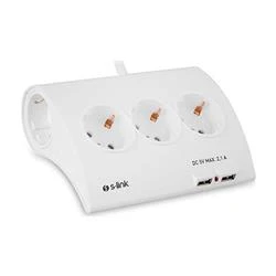 S-link SPG9-5-15 Akım Koruma ve 2 Adet 2.1A Usb Şarj Soketli Beşli Masaüstü Grup Priz - 2