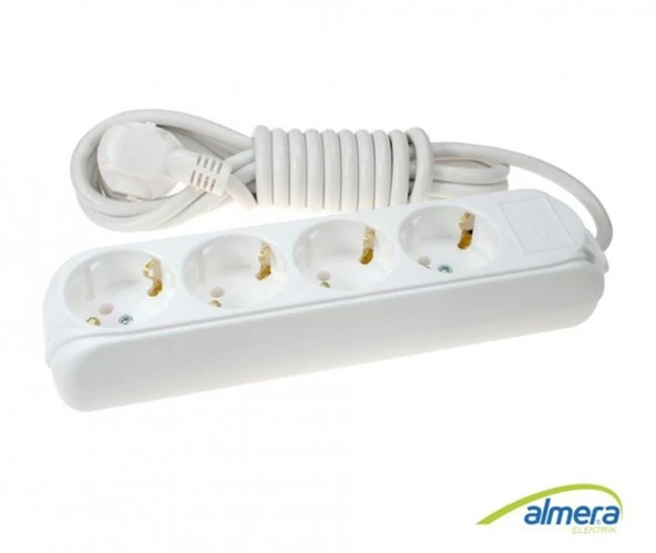 Almera 4lü 3mt Topraklı Priz (9240203) ürün görseli 1