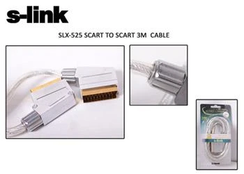 S-link SLX-525 Scart To Scart 3mt Gold Metal Kablo - Resim 2