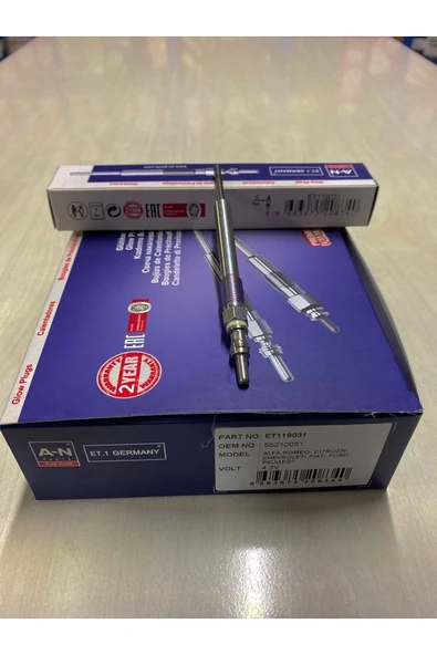 ET1GERMANY Fiat Punto 1,3mj 2012-2016 Uyumlu Kızdırma Bujisi 4 Adet Motor Numarası: 199a9-199b1-199b4-199b8; ürün görseli