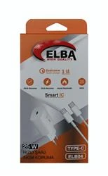 Elba ELB04-PD-25WTypc Beyaz 25W Typc-e Ev Şarj Kafa+1mt Type-c To Type-c Kablo 3.1 Hızlı Şarj - Resim 2
