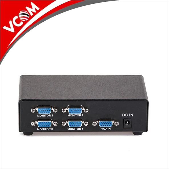 Vcom DD134 1-4 Port 350MHZ Metal Vga Splitter - Resim 2