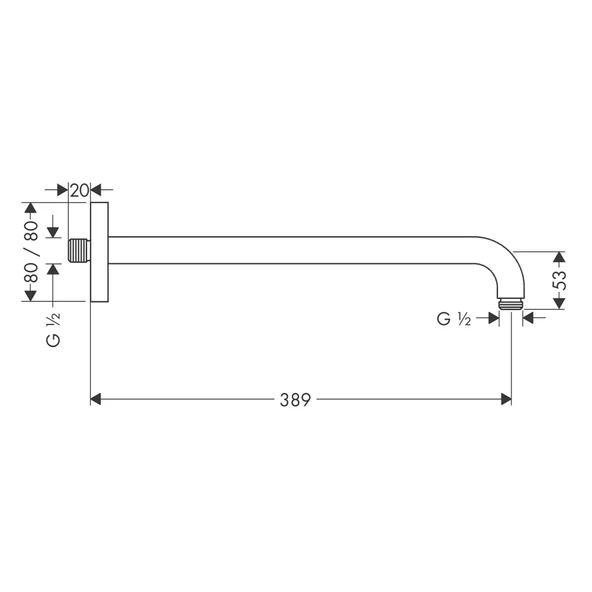 Hansgrohe Duş Dirseği 389 mm Krom - 3