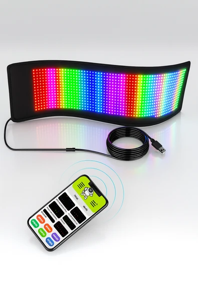 Programlanabilir LED İşaretler  İç Mekan için Mesaj Kaydırma LED Ekran  Esnek LED Reklam 60CM İşareti Bluetooth APP  Özel Editör Animasyonları - 2