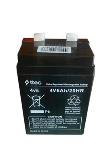 Ttec 4V 6Ah Bakımsız Kuru Akü Işıldak Fener Akü ürün görseli 1