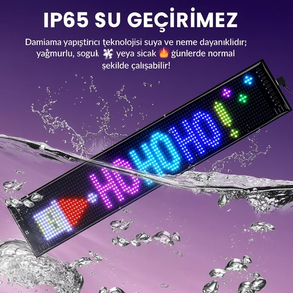 Programlanabilir LED İşaretler  İç Mekan için Mesaj Kaydırma LED Ekran  Esnek LED Reklam 60CM İşareti Bluetooth APP  Özel Editör Animasyonları - 4