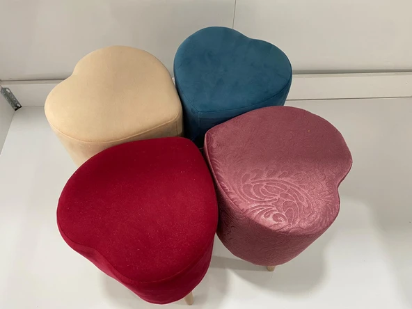 EVİMŞAH PUF & BENCH KALPLİ MAVİ - 3