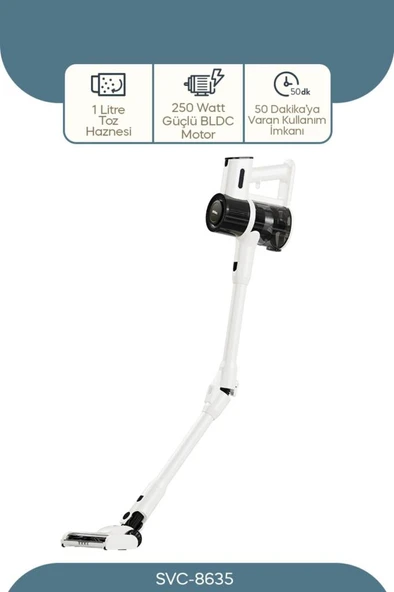 Sinbo Svc-8635 Bldc Motorlu Dikey Kablosuz Şarjlı Led Aydınlatmalı Süpürge ürün görseli