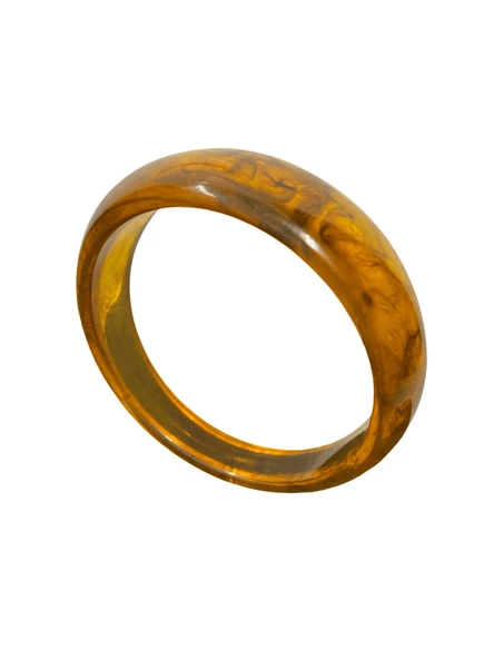 Amber Görünümlü Parlak Reçine 65mm Kemik Model Bijuteri Bileklik | Vintage Stil Şık ve Rahat ürün görseli 1