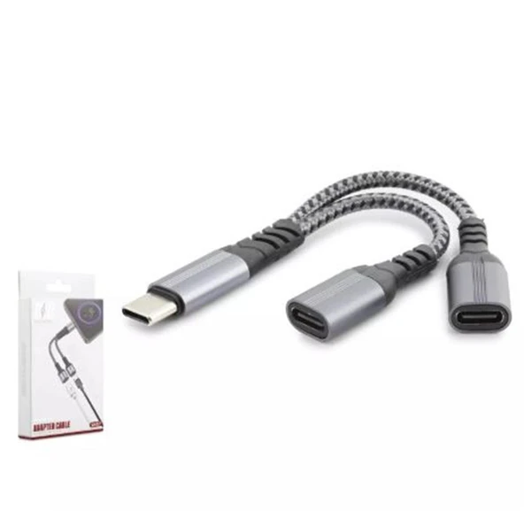 Hadron Gj-015 Type-C To 2-Type-C F Kablo Car Şarj Siyah ürün görseli