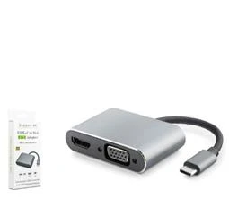 HADRON HDX7838 TYPE-C TO HDTV HDMI 4K 30HZ + VGA 2IN1 GRİ - 2