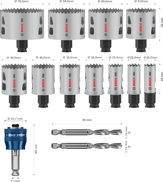 PRO MultiMaterial PC Plus Delik Açma Panç 14lü - Resim 2