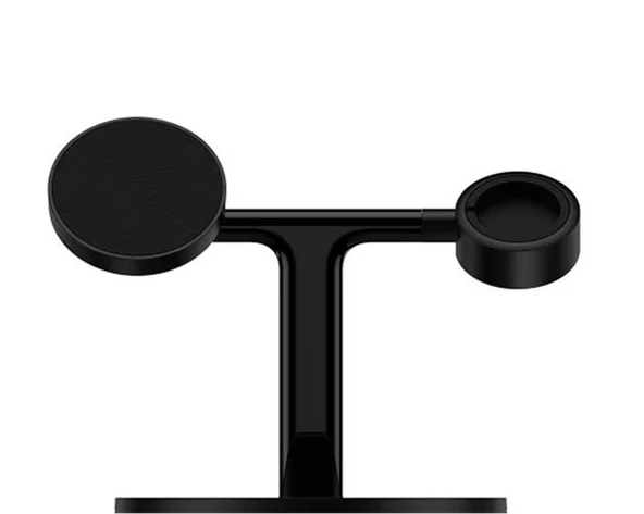 BASEUS WXTE00101 Swan 3 in 1 MagSafe 20W Wireless Şarj Özellikli Stant Siyah