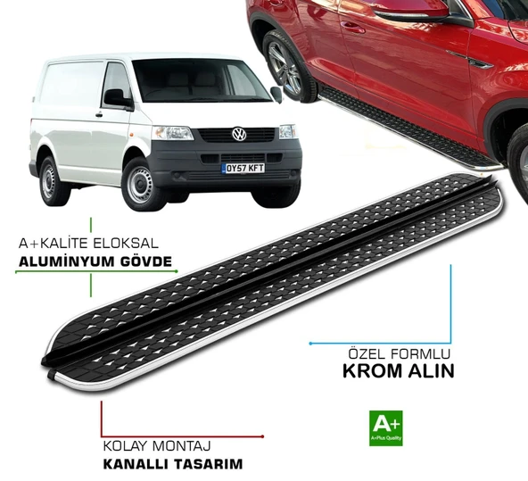 T5 CARAVELLE UZUN ŞASE ARACA ÖZEL YAN BASAMAK 2009 2010 2011 2012 2013 2014 2015 ürün görseli 1