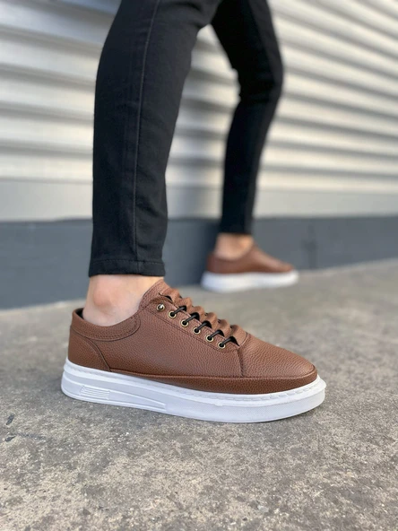 JET-0535 Prime Bağcıklı Cilt Erkek Günlük Sneaker Ayakkabı CBT - Taba ürün görseli