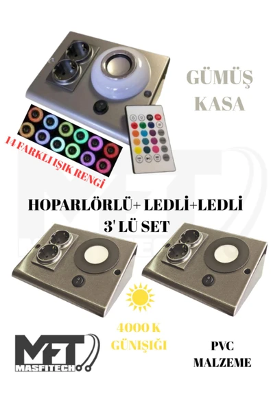 Masfitech Dolap Ve Tezgah Altı Bluetooth Müzik Çalar Ve Ledli Prizmatik Venüs (3'LÜ SET) 4000K GÜNIŞIĞI