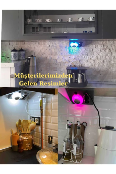Masfitech Dolap Ve Tezgah Altı Bluetooth Müzik Çalar Ve Ledli Prizmatik Venüs (3'LÜ SET) 6500K BEYAZ IŞIK - 3