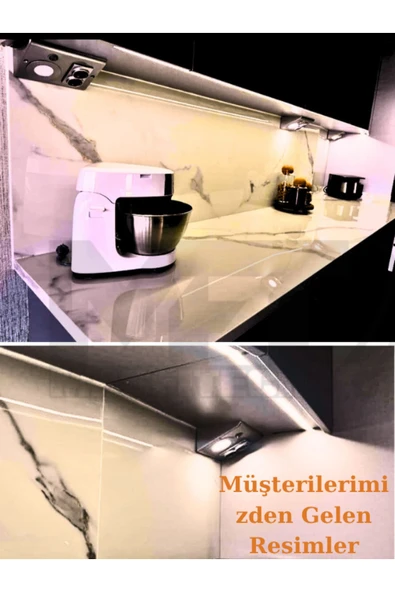 Masfitech Dolap Ve Tezgah Altı Prizli Led Aydınlatma – 3 Watt Beyaz Işık | Mutfak Için Şık Işık Ve Priz Çözümü - 3