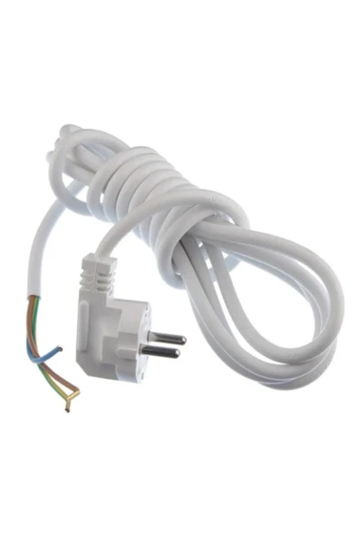 Masfitech Cihaz Fişli Ttr Topraklı Kablo 3 X 1 Mm 2 Metre Beyaz - 1