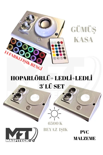Masfitech Dolap Ve Tezgah Altı Bluetooth Müzik Çalar Ve Ledli Prizmatik Venüs (3'LÜ SET)